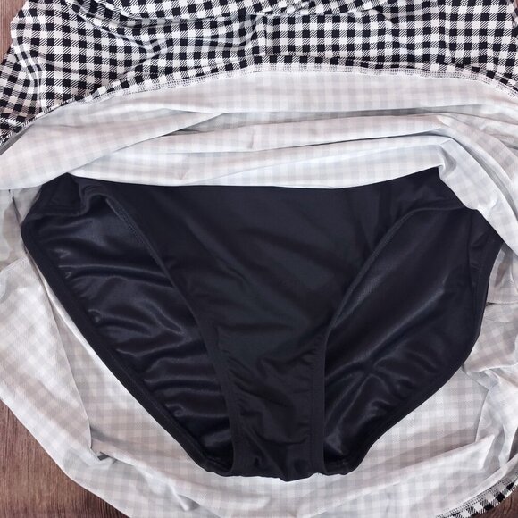 NWT Lands End Womens Size 12 Black White Gingham Swim Dress Bathing Suit - Picture 9 of 16